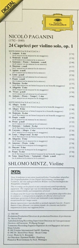 Niccolò Paganini - Shlomo Mintz : 24 Capricci Per Violino Solo Op.1 (LP, Album, Dig)