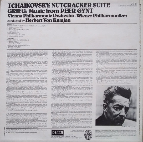 Pyotr Ilyich Tchaikovsky / Edvard Grieg, Herbert von Karajan / Wiener Philharmoniker : Nutcracker Suite / Music From Peer Gynt (LP)