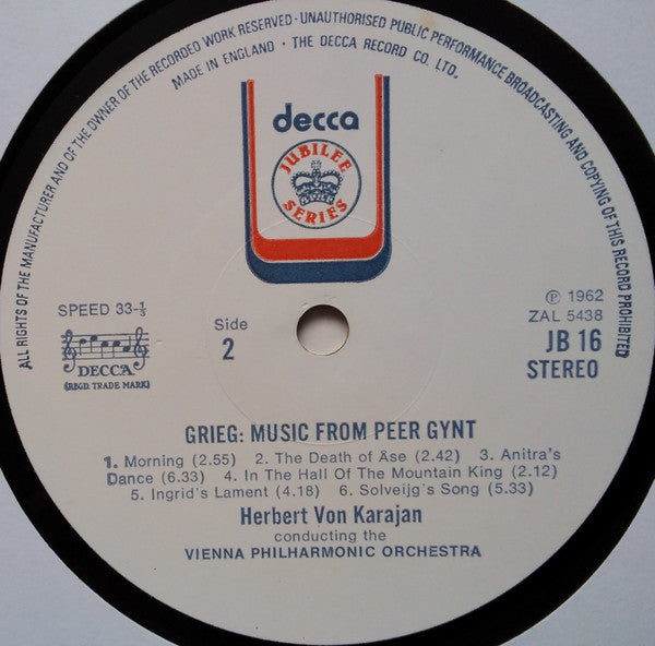 Pyotr Ilyich Tchaikovsky / Edvard Grieg, Herbert von Karajan / Wiener Philharmoniker : Nutcracker Suite / Music From Peer Gynt (LP)