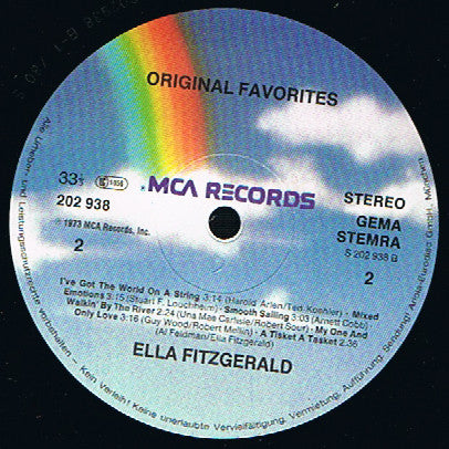 Ella Fitzgerald : Original Favorites (LP, Comp)
