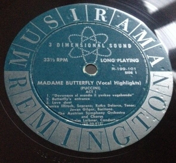 Giacomo Puccini - Daniza Ilitsch, Ratko Delorko Conductor: Wilhelm Loibner, Tonkünstler Orchestra And Der Tonkünstler-Chor : Madame Butterfly (Vocal Highlights) (LP)