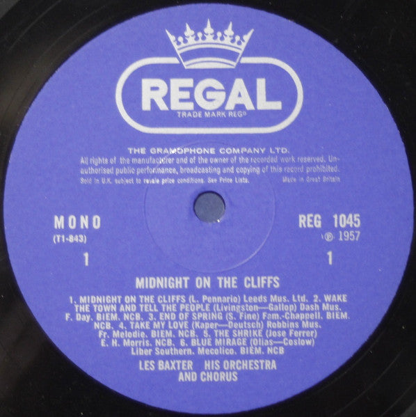 Les Baxter, His Chorus* And Orchestra* : Midnight On The Cliffs (LP, Album, Mono, RE)