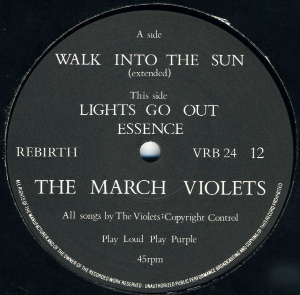 The March Violets : Walk Into The Sun (12", Single)