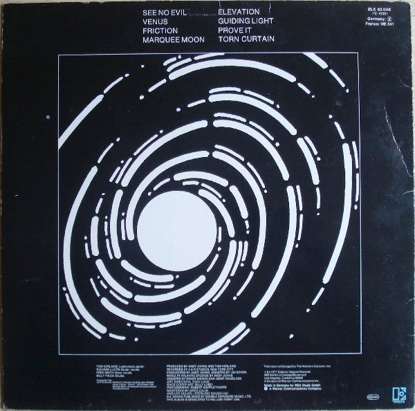 Television : Marquee Moon (LP, Album, RE)