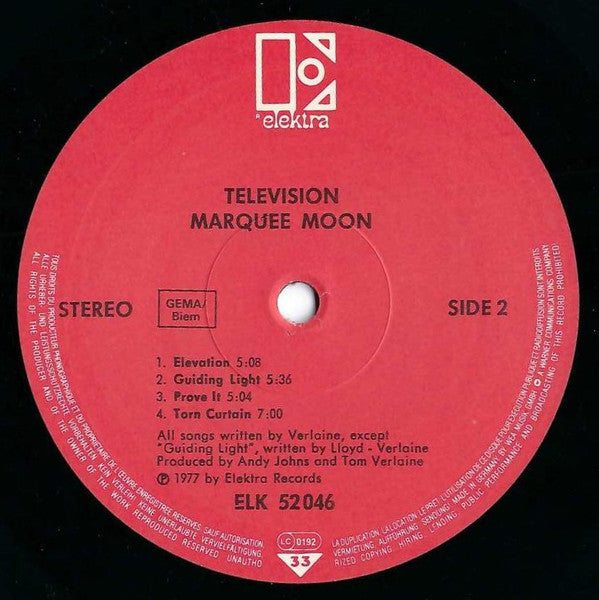 Television : Marquee Moon (LP, Album, RE)