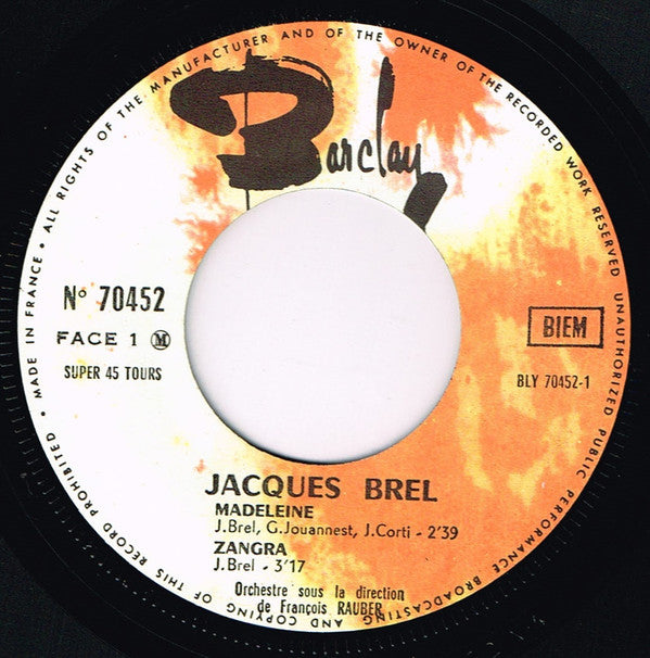 Jacques Brel : Les Paumés Du Petit Matin (7", EP)