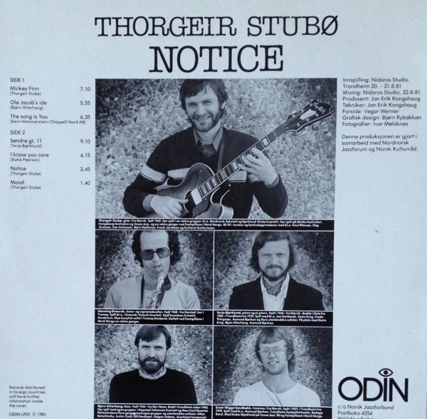 Thorgeir Stubø : Notice (LP, Album)
