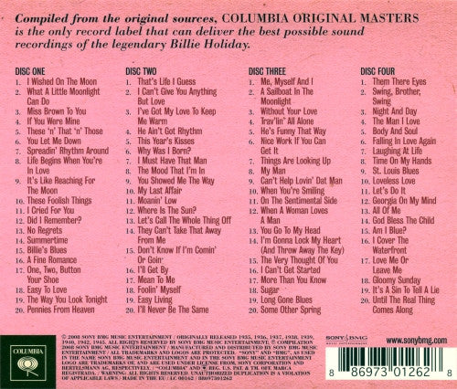 Billie Holiday : The Best Of Billie Holiday: The Master Takes And Singles (4xCD, Comp, RM)
