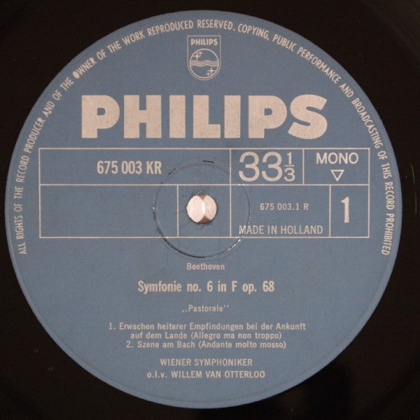Ludwig Van Beethoven - Wiener Symphoniker, Willem van Otterloo : Symphonie Nr. 6 In F-dur op. 68 (Pastorale) (10", Mono)