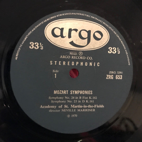 Wolfgang Amadeus Mozart, The Academy Of St. Martin-in-the-Fields Director Sir Neville Marriner : Symphonies 23 & 24, 26 & 27 (LP)