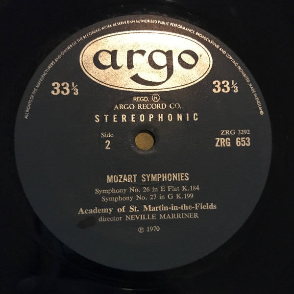 Wolfgang Amadeus Mozart, The Academy Of St. Martin-in-the-Fields Director Sir Neville Marriner : Symphonies 23 & 24, 26 & 27 (LP)