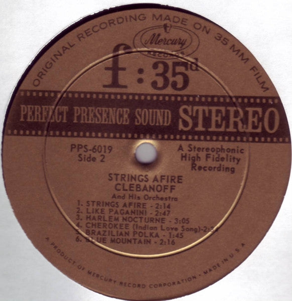 Clebanoff And His Orchestra : Strings Afire (LP, Album)