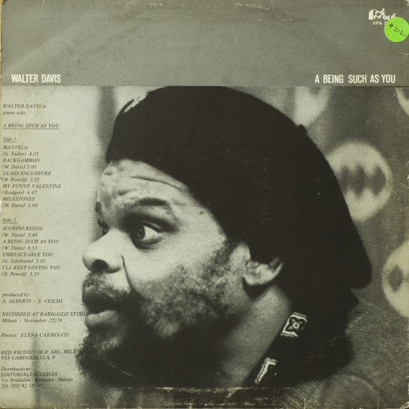 Walter Davis Jr. : A Being Such As You (LP, Album)