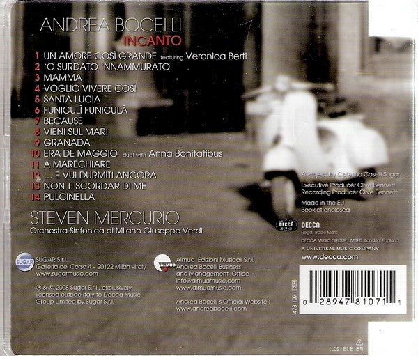 Andrea Bocelli : Incanto (CD, Album, Sup)