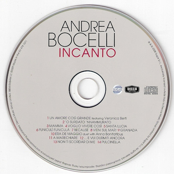Andrea Bocelli : Incanto (CD, Album, Sup)