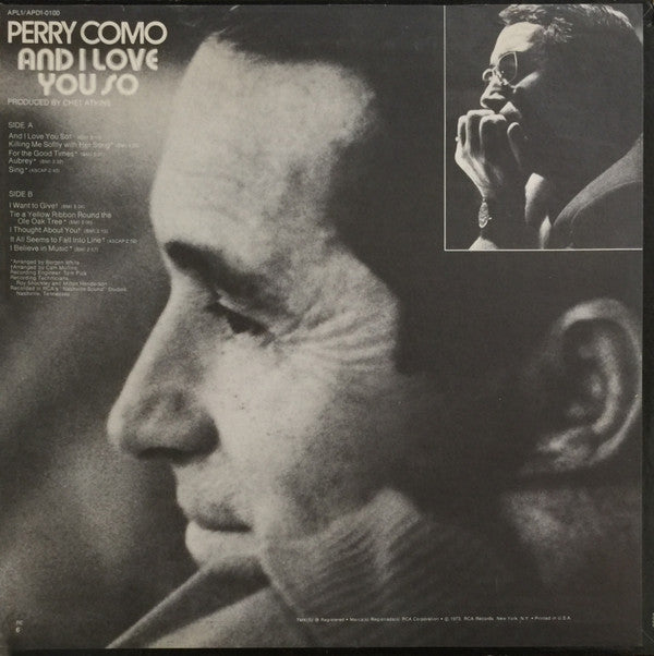 Perry Como : And I Love You So (LP, Album, Quad)