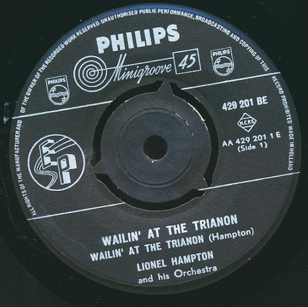 Lionel Hampton And His Orchestra : Wailin' At The Trianon (7", EP)
