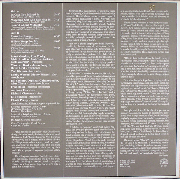 Charli Persip And Superband : In Case You Missed It (LP, Album)