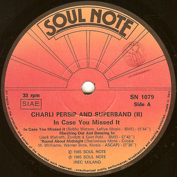 Charli Persip And Superband : In Case You Missed It (LP, Album)
