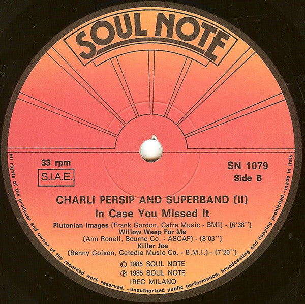 Charli Persip And Superband : In Case You Missed It (LP, Album)