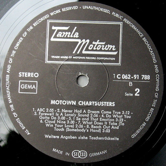 Various : Motown Chartbusters With The Tamla Motown Story (LP, Comp)