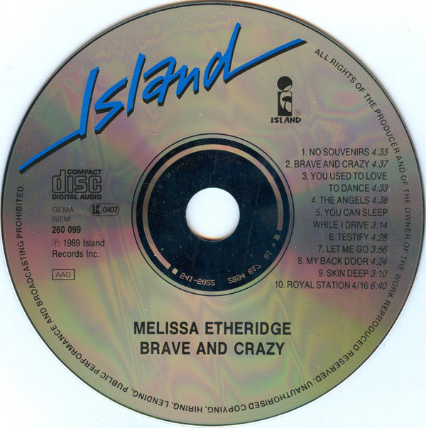 Melissa Etheridge : Brave And Crazy (CD, Album)