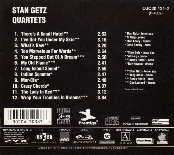 Stan Getz : Quartets (CD, Comp, RE, RM, Dig)