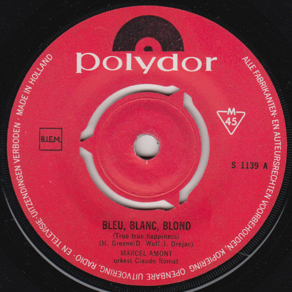 Marcel Amont : Blue, Blanc, Blond (7", Single)