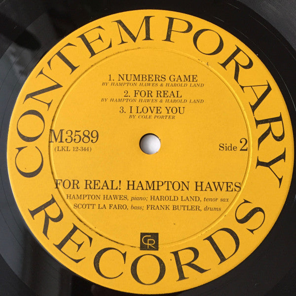 Hampton Hawes : For Real! (LP, Album, Mono)