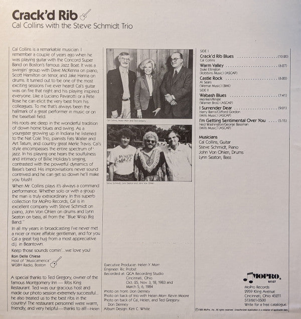 Cal Collins With The Steve Schmidt Trio : Crack'd Rib (LP, Album)