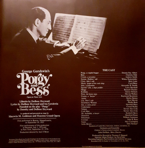 George Gershwin, Ira Gershwin, DuBose Heyward : Porgy And Bess (3xLP, Album + Box)