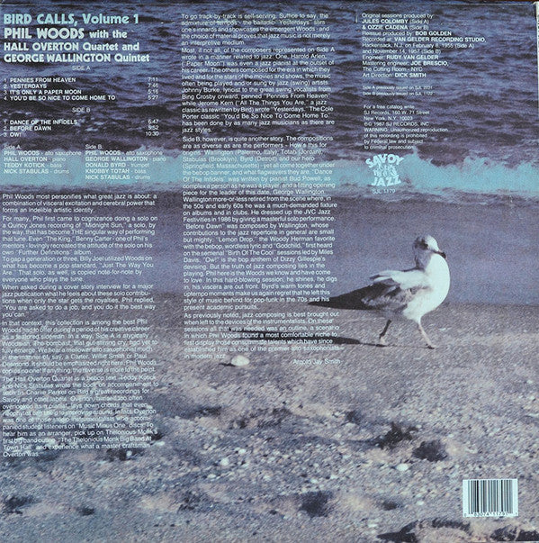 Phil Woods With The Hall Overton Quartet And George Wallington Quintet : Bird Calls, Volume 1 (LP, Comp)