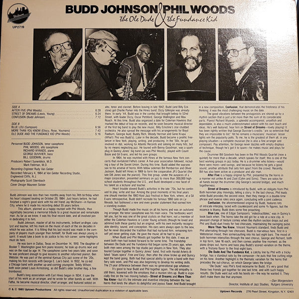 Budd Johnson / Phil Woods : The Ole Dude & The Fundance Kid (LP, Album)