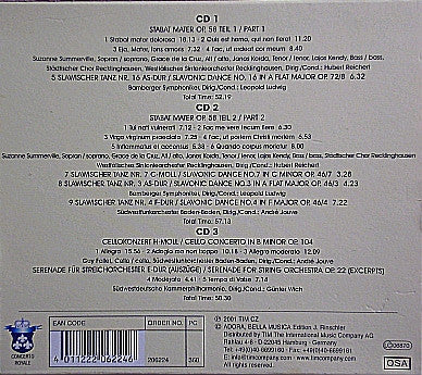 Antonín Dvořák : Stabat Mater / Cello Concerto / Slavonic Dances (Excerpts) (3xCD, Comp + Box)