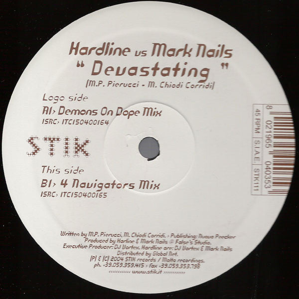 Hardline Vs Mark Nails : Devastating (12")