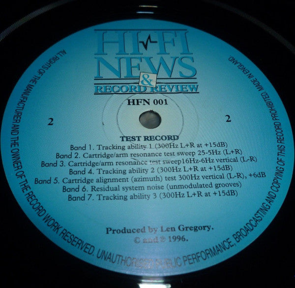 No Artist : Test Record (LP)