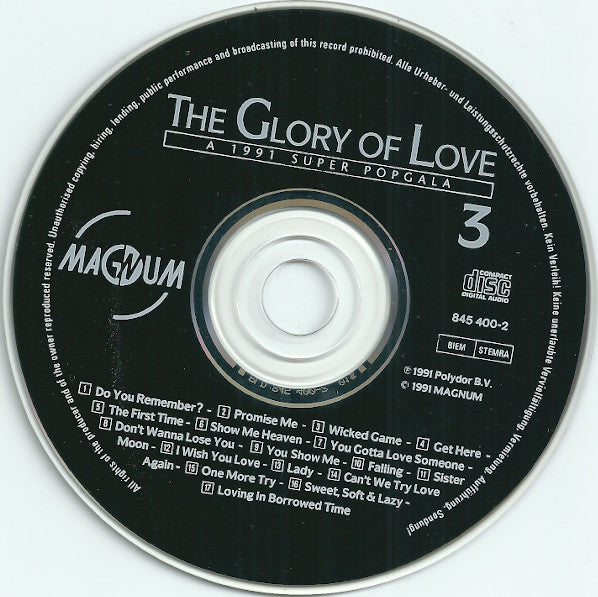 Various : The Glory Of Love 3 (A 1991 Super Popgala) (CD, Comp)