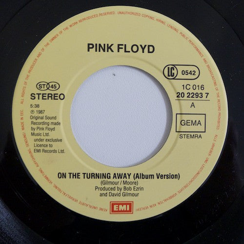 Pink Floyd : On The Turning Away (7", Single)