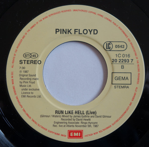 Pink Floyd : On The Turning Away (7", Single)