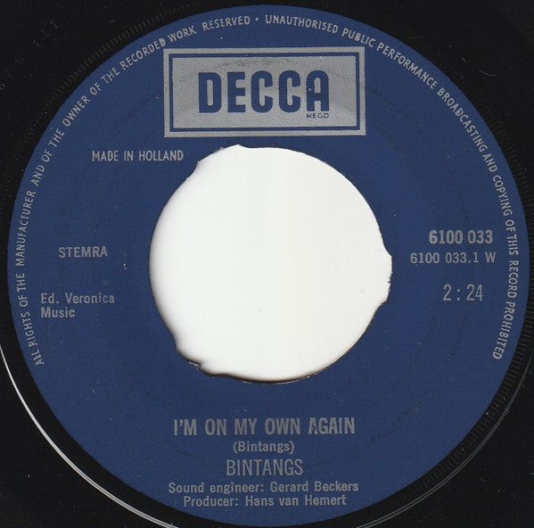 Bintangs : I'm On My Own Again / Demons (7", Single)