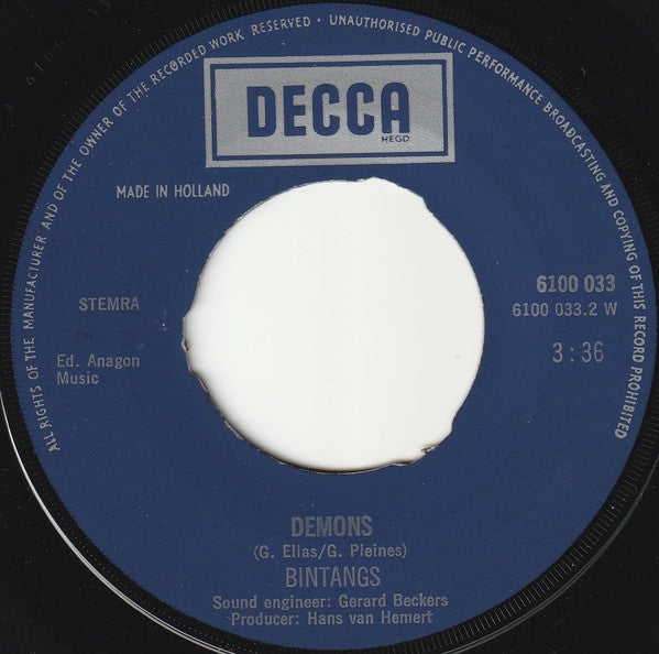 Bintangs : I'm On My Own Again / Demons (7", Single)