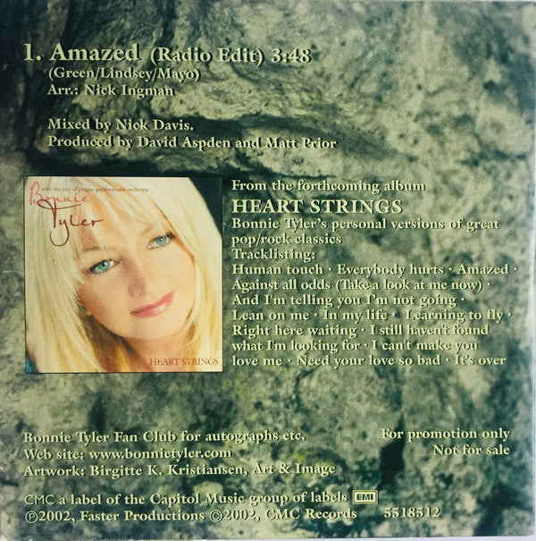 Bonnie Tyler : Amazed (CD, Single, Promo, Car)