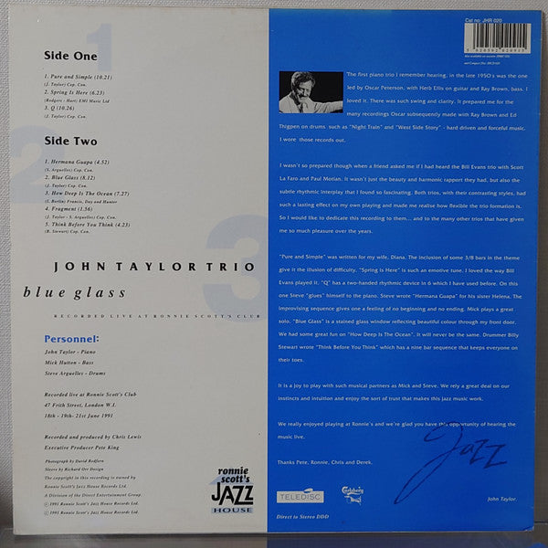 John Taylor Trio : Blue Glass (LP, Album)