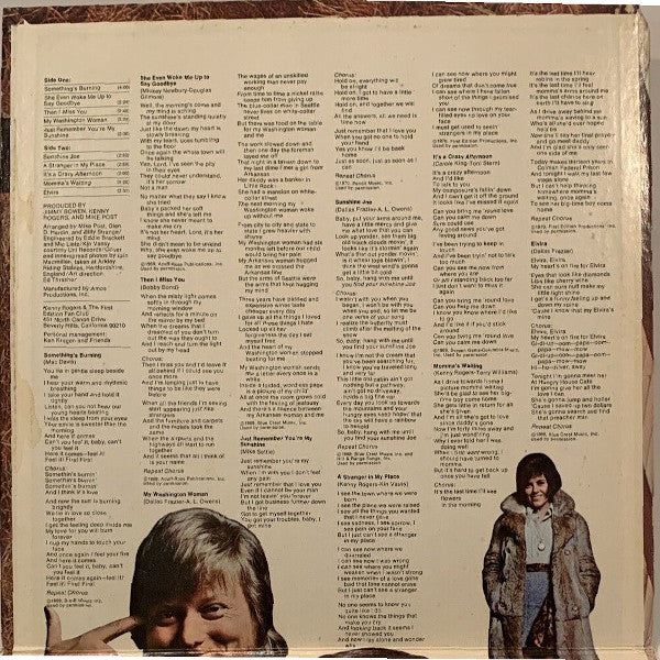 Kenny Rogers & The First Edition : Something's Burning (LP, Album, Club, Cap)