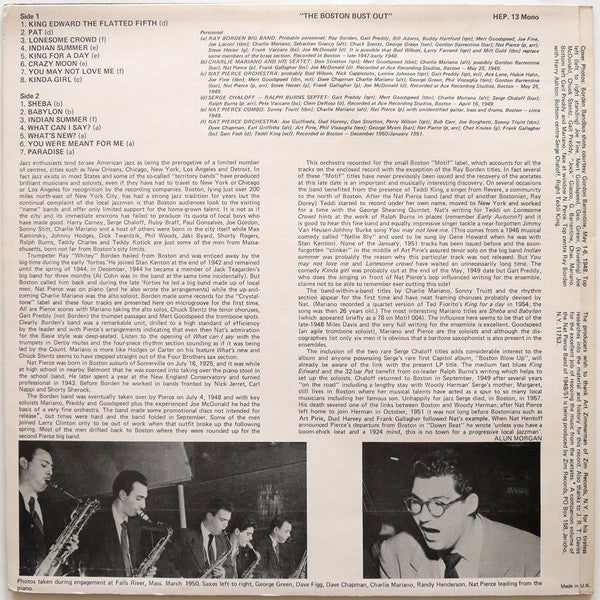 Nat Pierce, Charlie Mariano, Serge Chaloff, Teddi King : Boston Bust Out (LP, Comp, Mono)