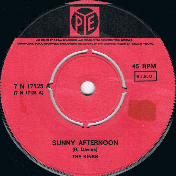 The Kinks : Sunny Afternoon (7", Single)