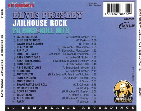 Elvis Presley : Jailhouse Rock  (20 Rock & Roll Hits) (CD, Comp)