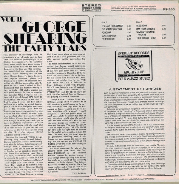 George Shearing : Volume II The Early Years (LP, Comp, RE)