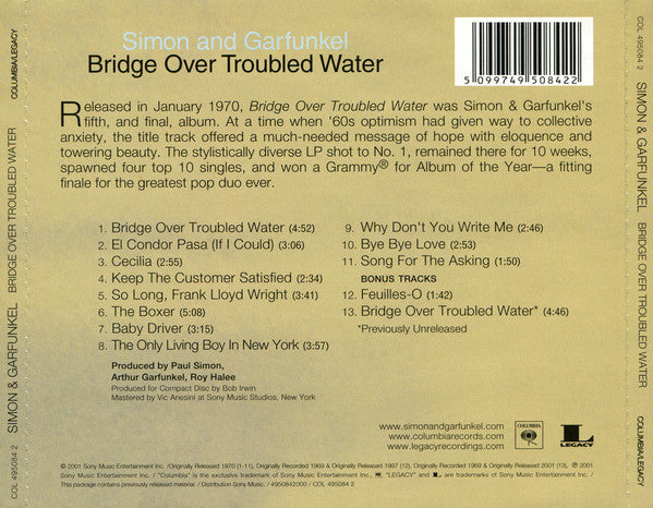 Simon & Garfunkel : Bridge Over Troubled Water (CD, Album, RE, RM)
