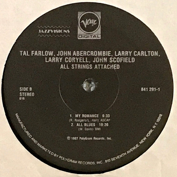 Tal Farlow, John Abercrombie, Larry Carlton, Larry Coryell, John Scofield, John Patitucci & Billy Hart : All Strings Attached (LP, Album)